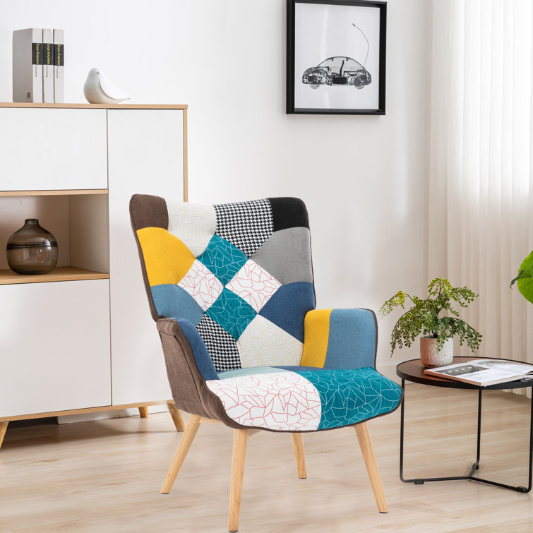 Grey discount patchwork armchair